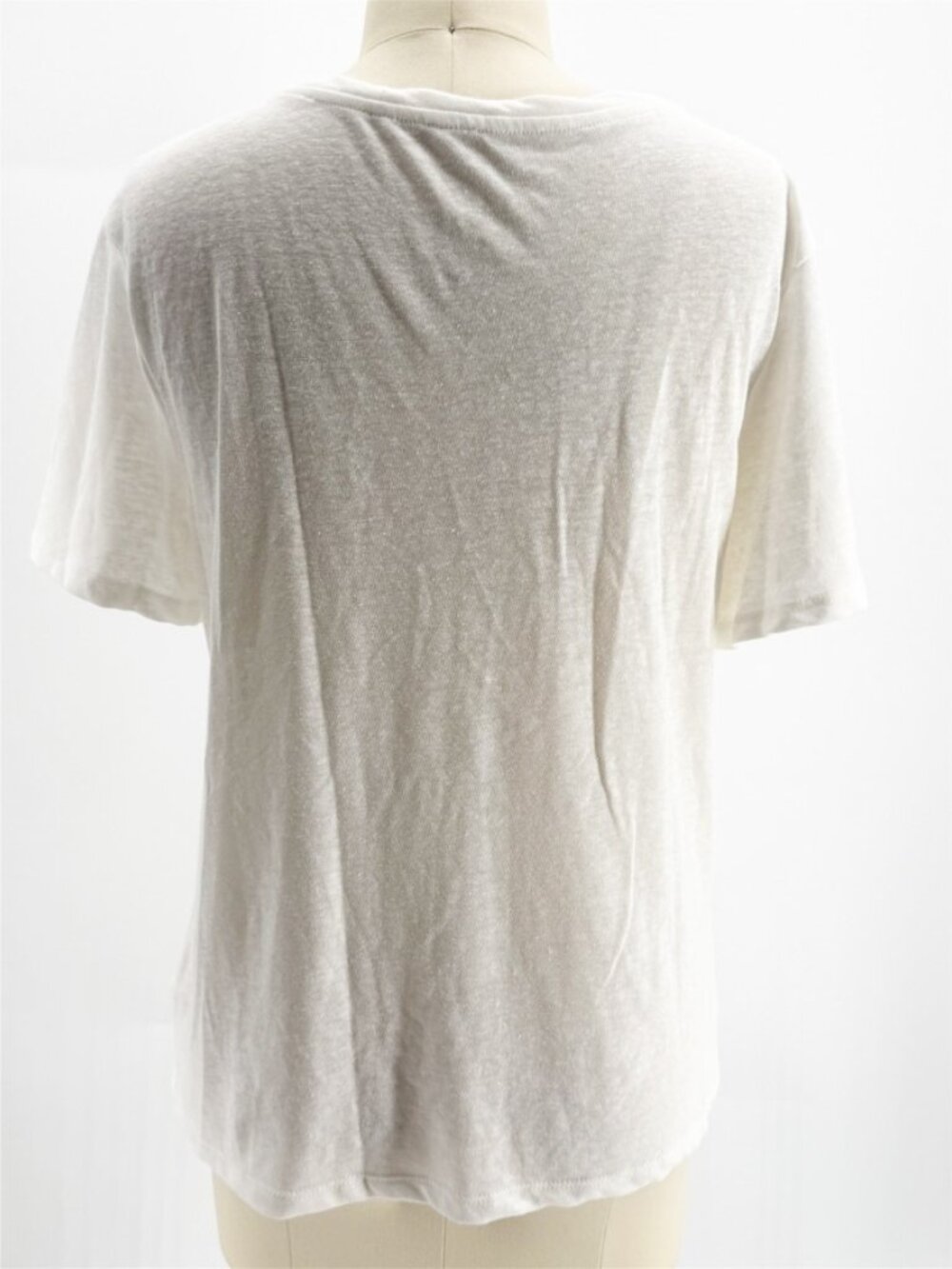 A New Day Knot Twisted V-neck SS Breathable Linen Tee L - Picture 4 of 10
